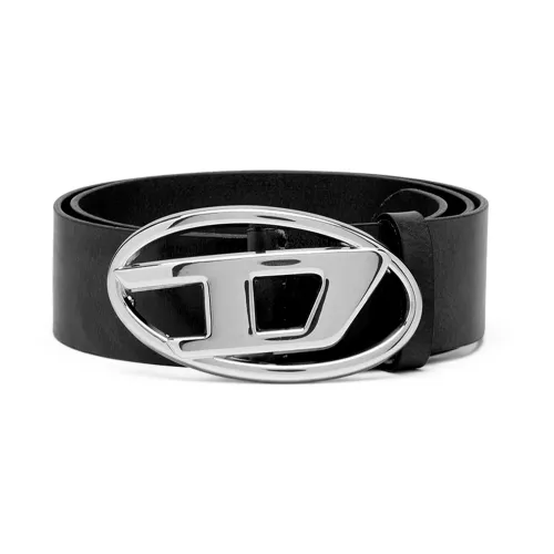 Diesel , Belt with D logo buckle ,Black female, Sizes:
