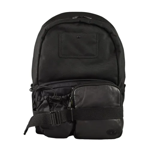 Diesel , Black Backpack with Signature Dust Backpack ,Black male, Sizes: ONE SIZE