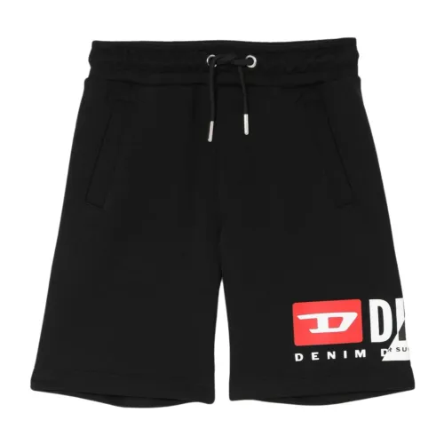 Diesel , Black Kids Bermuda Shorts ,Black male, Sizes: