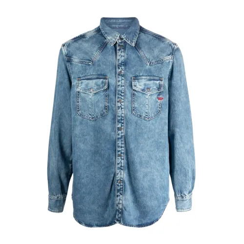 Diesel , Blue Denim Shirt for Men - Stylish and Durable ,Blue male, Sizes: