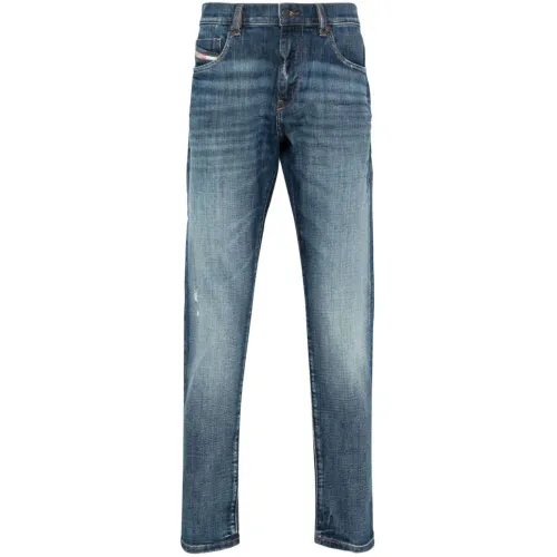 Diesel , Blue Distressed Slim Cut Jeans ,Blue male, Sizes: