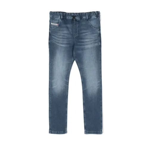 Diesel , Blue Drawstring-Waist Skinny-Cut Jeans for Kids ,Blue male, Sizes: