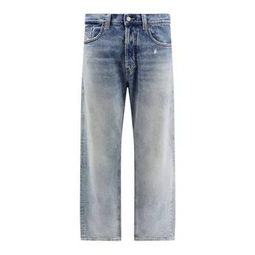 Diesel , Blue Loose Fit Jeans with Metal Buttons ,Blue male, Sizes: