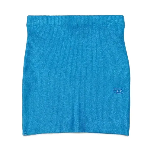 Diesel , Blue Ribbed Knit Skirt ,Blue female, Sizes: