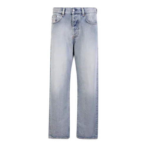 Diesel , Blue Stonewashed Straight Cut Jeans ,Blue male, Sizes: