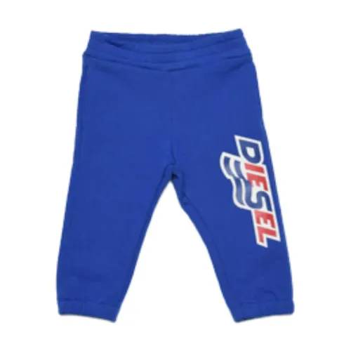 Diesel , Blue Sweatpants with Elastic Waistband ,Blue male, Sizes:
