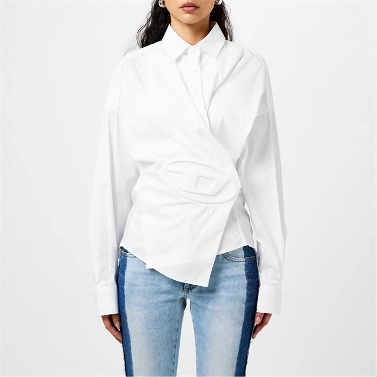 DIESEL C-Siz-N2 Shirt With Embossed Logo - White