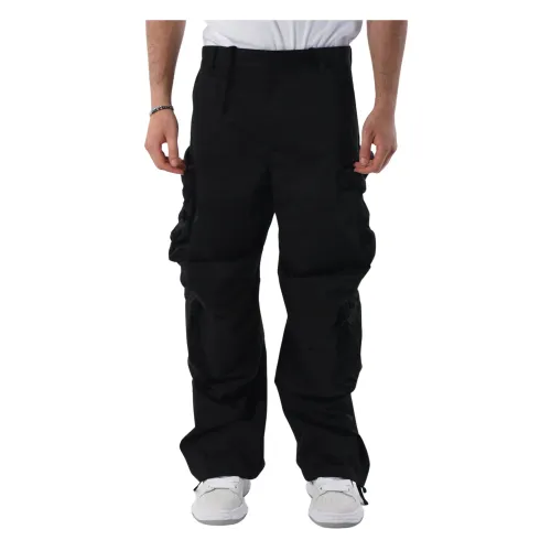 Diesel , Cargo cotton pants with hidden zip ,Black male, Sizes: