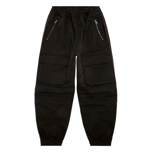 Diesel , Cargo pants in nylon twill ,Black female, Sizes: