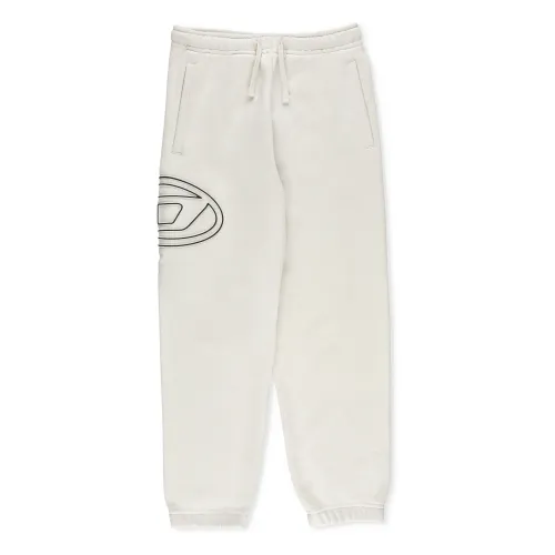 Diesel , Cotton Pants with Elastic Waist ,White male, Sizes: