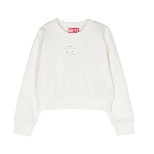 Diesel , Cream Sweater with Oval D Logo ,Beige female, Sizes: