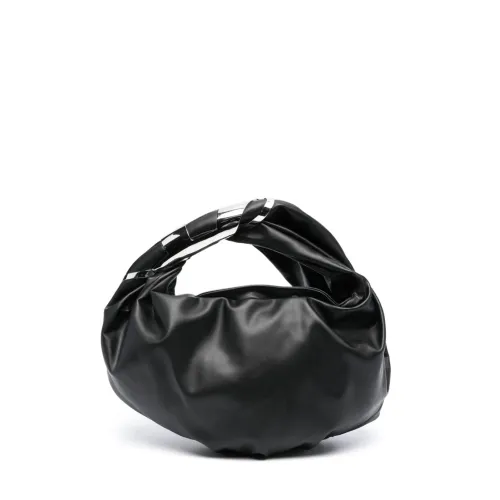Diesel , Curled Black Bag with Oval Logo ,Black female, Sizes: ONE SIZE