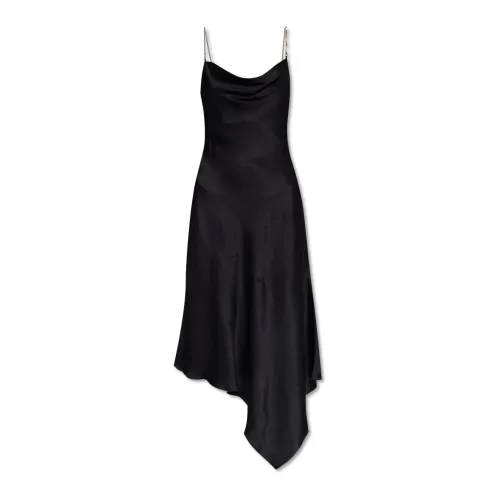 Diesel , D-Mint Black Satin Dress ,Black female, Sizes: