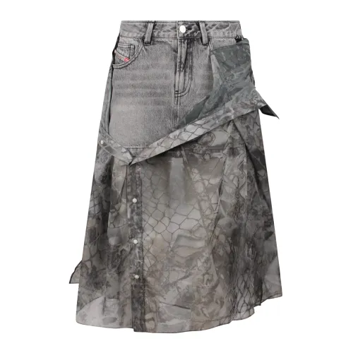 Diesel , Diesel O-Jeany denim skirt ,Gray female, Sizes: