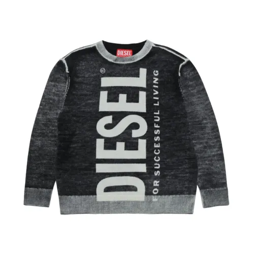 Diesel , Distressed Knitwear Top ,Black female, Sizes: