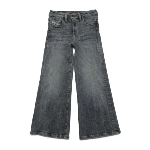 Diesel , Flare Grey Marble Effect Jeans 1978 ,Black female, Sizes: