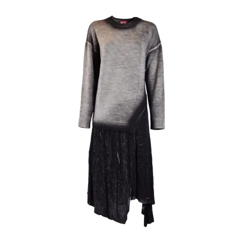 Diesel , Grey Dress for Women Aw23 ,Gray female, Sizes: