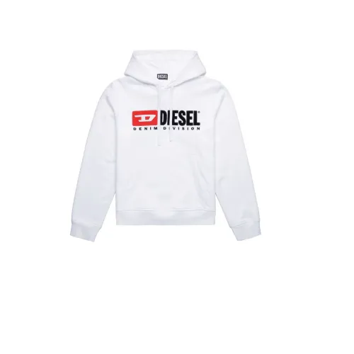 Diesel , Hooded Sweatshirt, Stylish and Comfortable ,White male, Sizes:
