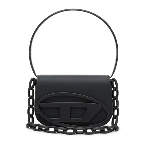 Diesel , Iconic shoulder bag in matte leather ,Black female, Sizes: ONE SIZE