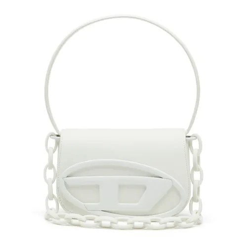 Diesel , Iconic shoulder bag in matte leather ,White female, Sizes: ONE SIZE