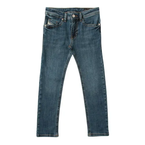 Diesel , Kids Low Waist Straight-Fit Denim Jeans ,Blue male, Sizes: