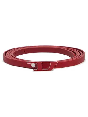Diesel logo-buckle leather belt - Red