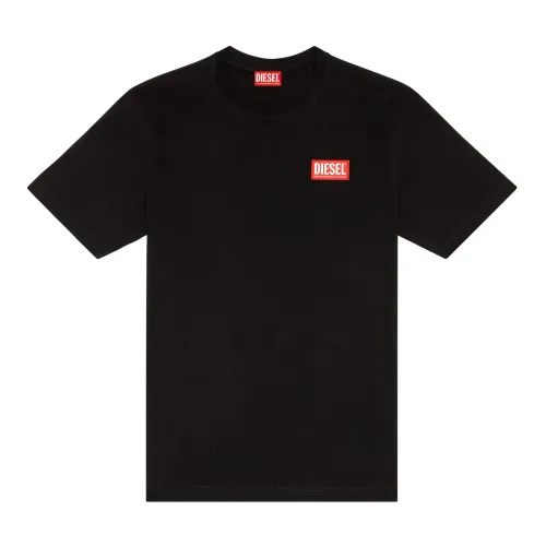 Diesel , Logo Patch T-Shirt ,Black male, Sizes:
