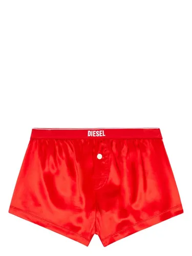 Diesel logo-waistband silk shorts - Red