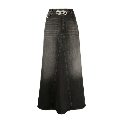 Diesel , Long Denim Skirt ,Black female, Sizes: