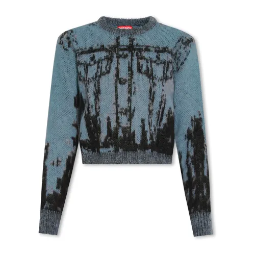 Diesel , ‘M-Symi’ cropped sweater ,Blue female, Sizes: