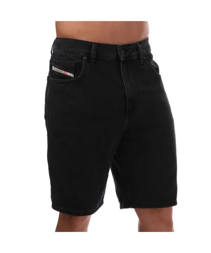 Diesel Mens D-STRUKT Denim Shorts in Black Cotton