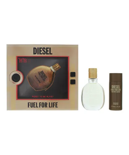 Diesel Mens Fuel For Life Eau De Toilette 30ml + Shower Gel 75ml Gift Set - NA - One Size