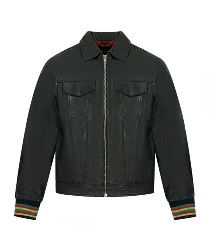Diesel Mens L-Light Black Leather Jacket