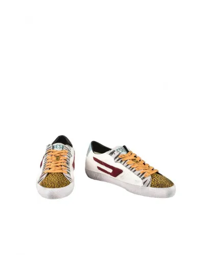 Diesel Mens Leather Sporty Lace-Up Sneakers in Multicolor - Multicolour