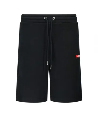 Diesel Mens P-Tary-Division-Short Black Jogg Shorts Cotton