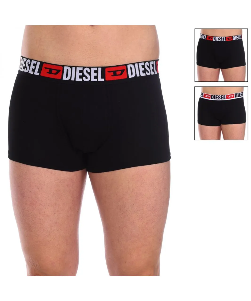 Diesel Mens Pack-3 Breathable fabric boxers with anatomical front 00ST3V-0DDAI men - Black