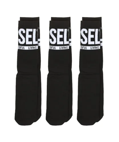 Diesel Mens Pack-3 High-top socks with anti-pressure cuff 00SAYJ-0QATV man - Black