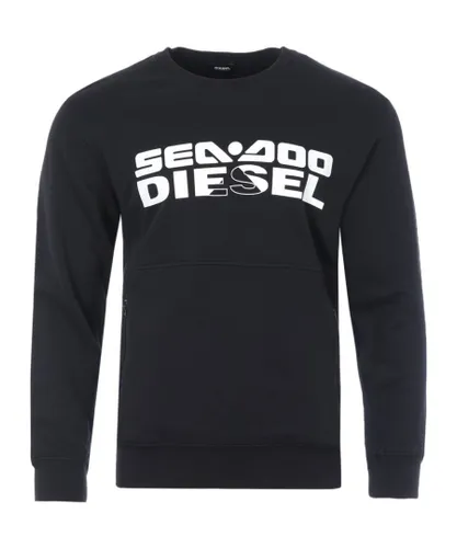 Diesel Mens Roundoo Graphic Crew Neck Sweatshirt in Black