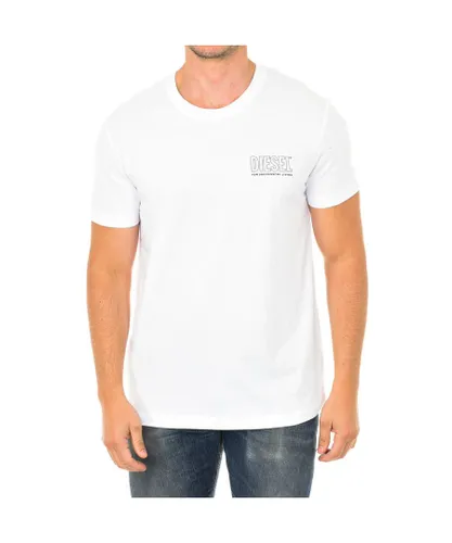 Diesel Mens short-sleeved round neck t-shirt 00CG46-0QAZN - White