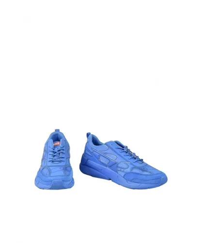 Diesel Mens Sporty Lace-Up Sneakers with Rubber Sole in Blue