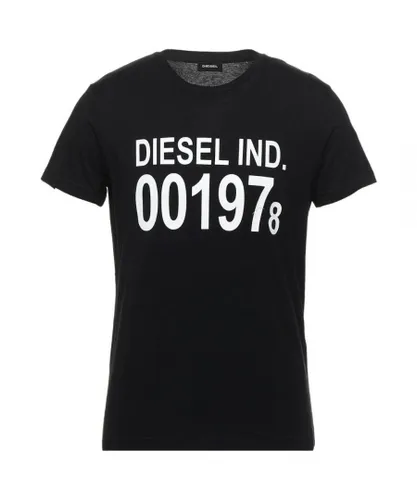 Diesel Mens T-Diego 001978 T-Shirt in Black-White Cotton