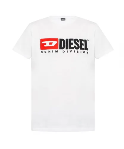 Diesel Mens T-Diego-Division Logo White T-Shirt