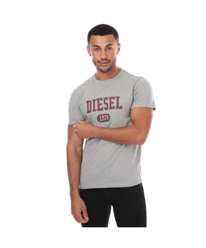 Diesel Mens T-DIEGOR T-Shirt in Grey Cotton
