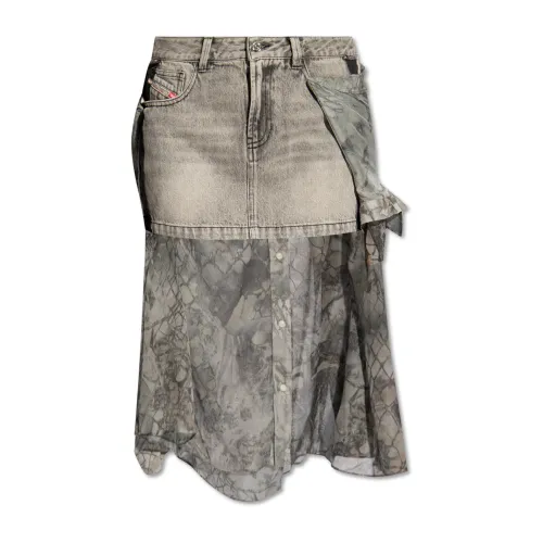 Diesel , O-Jeany panelled skirt ,Gray female, Sizes: