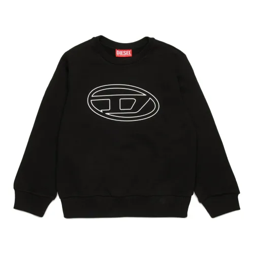 Diesel , Oval D branded crew-neck sweatshirt ,Black male, Sizes: