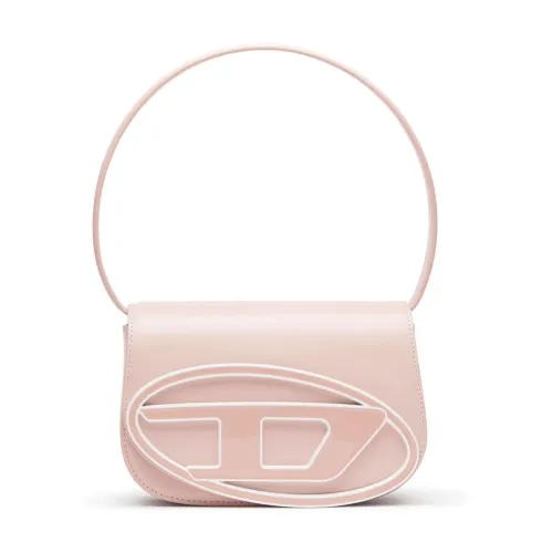 Diesel , Pink Leather Shoulder Bag 1DR Logo ,Pink female, Sizes: ONE SIZE