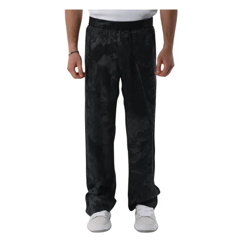 Diesel , Printed Viscose Pants with Elastic Waist ,Black male, Sizes: