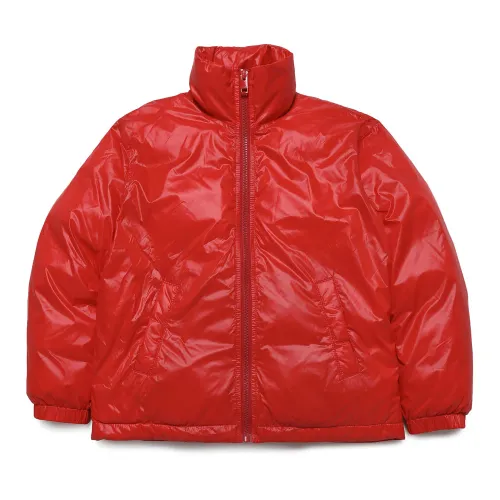 Diesel , Quilted Logo Jacket ,Red unisex, Sizes: