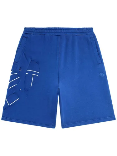 Diesel ripped cotton track shorts - Blue