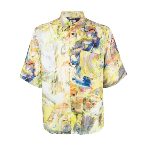 Diesel , S-umbe-ssl-print shirt ,Multicolor male, Sizes: